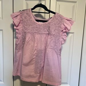 Never worn J Marie tone on tone embroidered shirt lavender/pink color
